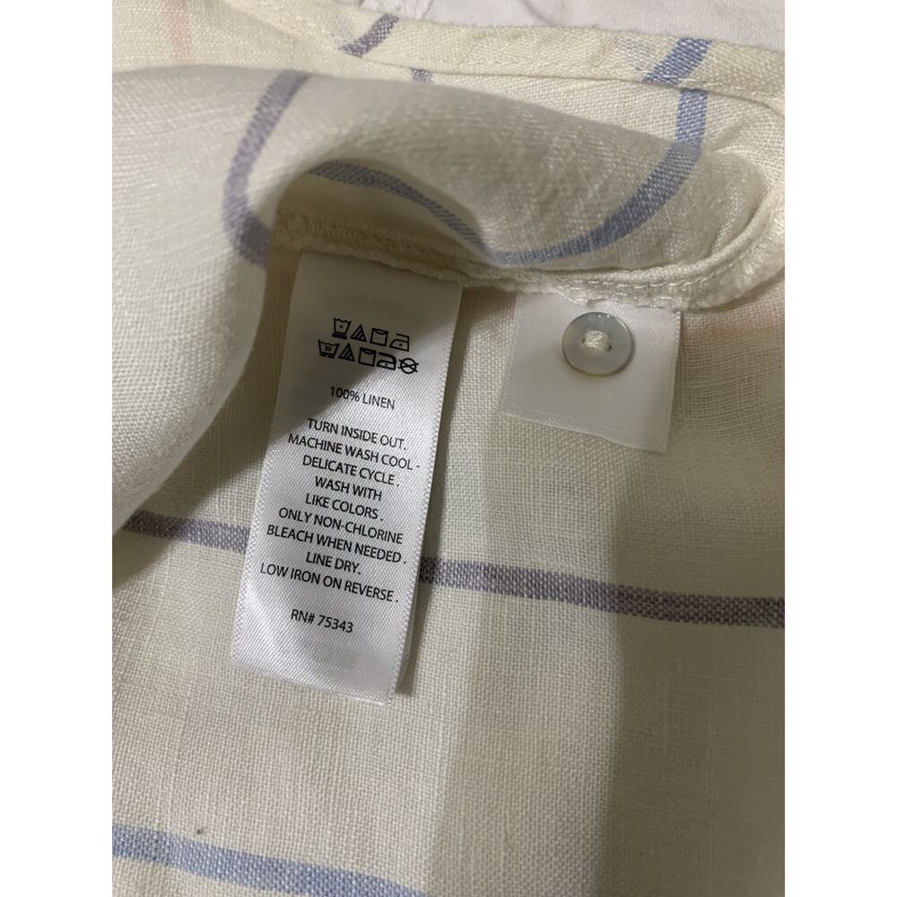 C&C California Womens 100% Linen Striped Sleeveless Top Beach Boho Coastal Sz XL - Picture 7 of 7
